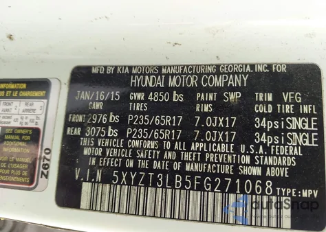 2015 Hyundai Santa Fe Sport 2.4L from USA, damaged, VIN 5XYZT3LB5FG271068